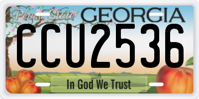 GA license plate CCU2536