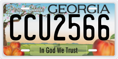 GA license plate CCU2566