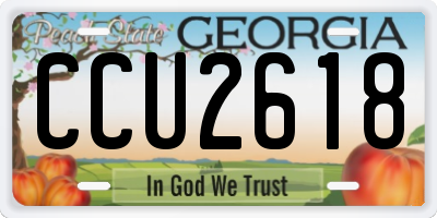 GA license plate CCU2618
