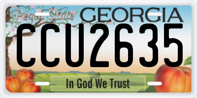 GA license plate CCU2635