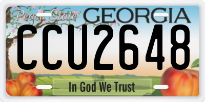 GA license plate CCU2648