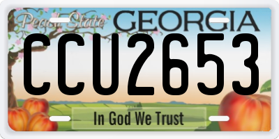 GA license plate CCU2653