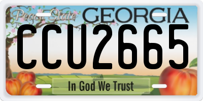 GA license plate CCU2665