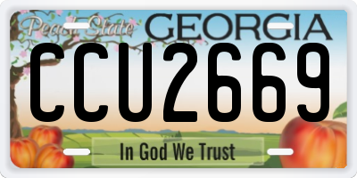 GA license plate CCU2669