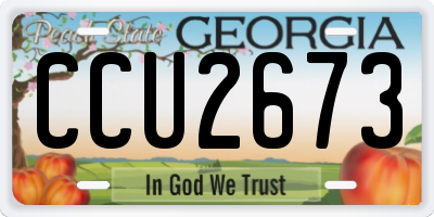 GA license plate CCU2673