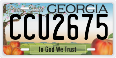 GA license plate CCU2675