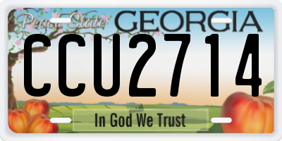 GA license plate CCU2714