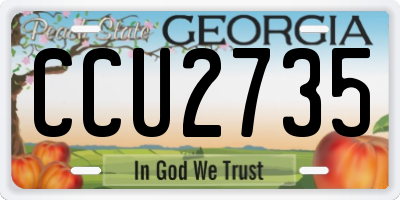 GA license plate CCU2735