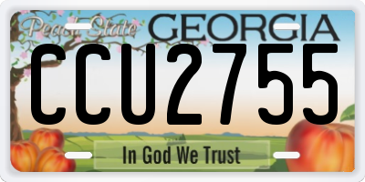 GA license plate CCU2755
