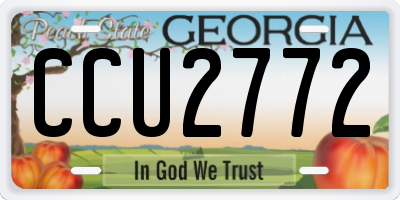 GA license plate CCU2772