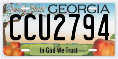 GA license plate CCU2794
