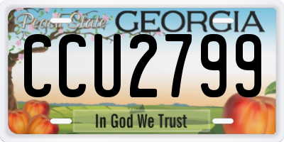 GA license plate CCU2799