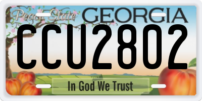 GA license plate CCU2802