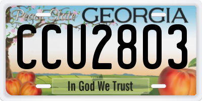 GA license plate CCU2803