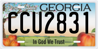 GA license plate CCU2831