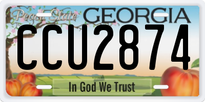 GA license plate CCU2874