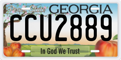 GA license plate CCU2889