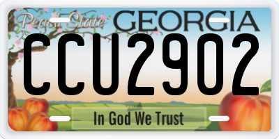 GA license plate CCU2902