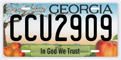 GA license plate CCU2909