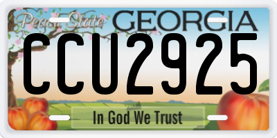GA license plate CCU2925