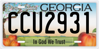 GA license plate CCU2931