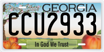 GA license plate CCU2933