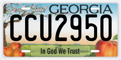 GA license plate CCU2950