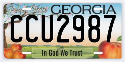 GA license plate CCU2987