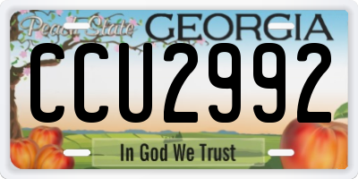 GA license plate CCU2992