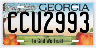 GA license plate CCU2993