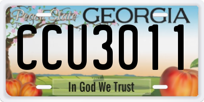 GA license plate CCU3011