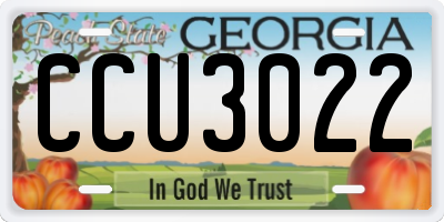 GA license plate CCU3022