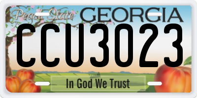 GA license plate CCU3023