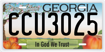 GA license plate CCU3025