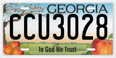 GA license plate CCU3028