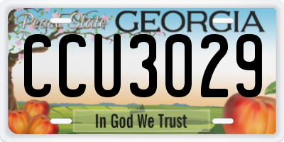 GA license plate CCU3029
