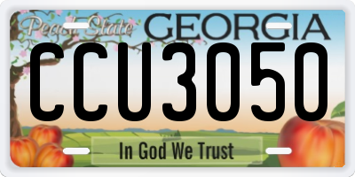 GA license plate CCU3050