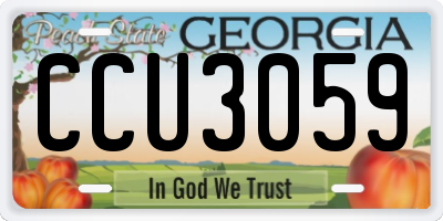 GA license plate CCU3059