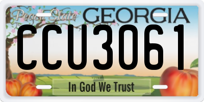 GA license plate CCU3061