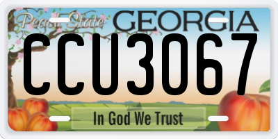 GA license plate CCU3067