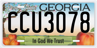 GA license plate CCU3078