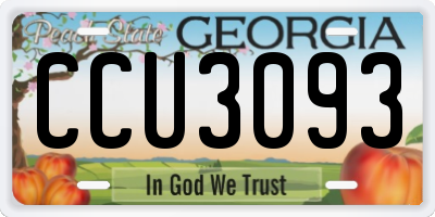 GA license plate CCU3093