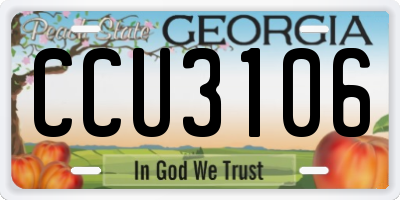 GA license plate CCU3106