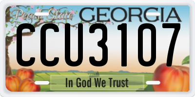 GA license plate CCU3107
