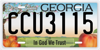 GA license plate CCU3115