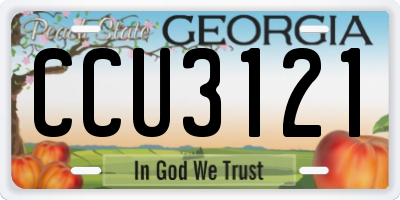 GA license plate CCU3121