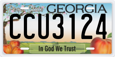 GA license plate CCU3124