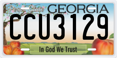 GA license plate CCU3129