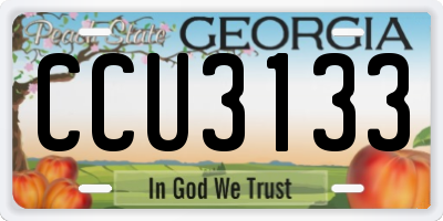GA license plate CCU3133
