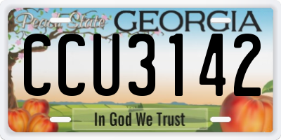 GA license plate CCU3142